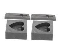 SHINEOFI 2 Ensembles Moule En Forme De Cœur Pour Fusion Moulage Raffinage Prise Anti-Poussière USB C Breloque Creuset En Graphite Broches En Forme De Cœur Broches 2 pièces * 2