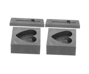 SHINEOFI 2 Ensembles Moule En Forme De Cœur Pour Fusion Moulage Raffinage Prise Anti-Poussière USB C Breloque Creuset En Graphite Broches En Forme De Cœur Broches 2 pièces * 2