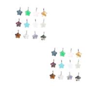 SHINEOFI 2 Ensembles Pendentif Pentagramme Bijoux Bricolage Accessoires Bijoux Pendentif Bricolage Pendentifs De Collier De Mode Colorful Pierre 12 Pièces * 2