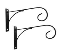 SHINEOFI 2 Ensembles Support Mural Fer pour Plantes Suspendues Lot de Supports Robustes pour Paniers et Pots Adaptés aux Extérieurs Balcon et Intérieur Décoration Murale Européenne