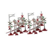 SHINEOFI 2 Ensembles Traffic Signs Playset for Plastic Miniature Model Train Accessories Railroad Crossing Signal Lights and Road Signs for Educational and Collectible Use