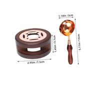 SHINEOFI 2 Ensembles Wax Seal Warmer Kit With Metal Spoon And Wooden Handle Efficient Melting Furnace For Sealing Wax Stamps Vintage Style For Wedding Letters And Envelopes