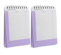 SHINEOFI 2 Paquets Lot de Planners Journaliers à Spirale Bloc-notes sans Date avec Liste de Tâches Pages Détachables Gestion Optimisée des Agendas pour Bureau École et Maison