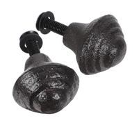 SHINEOFI 2 Pièces Bouton de Meuble Rond Ancien en Fer Noir, Poignée | Finition Antique, Style Classique, Installation Simple, pour Intérieurs Cottage