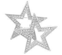 SHINEOFI 2 Pièces Broche Accessoire Élégant Étoile à Cinq Branches en Alliage de Zinc Argenté, Effet Brillant et Sensation Luxueuse pour Cérémonie et Soirée Dansante