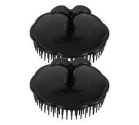 SHINEOFI 2 Pièces Brosse à Shampoing Ronde Noire en Pp pour Massage du Cuir Chevelu, Multi-usage, Petite Brosse de Bain pour Soins Capillaires Quotidiens