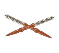 SHINEOFI 2 Pièces Brosse Ronde Spirale Compacte en Bois avec Poils de Sanglier pour Coiffage et Entretien Barbe, pour Voyage et Salon, Réduit les Frisottis