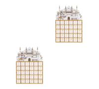 SHINEOFI 2 Pièces Calendrier en Bois du Ramadan à LED avec 30 Tiroirs, | Fêtes de L’aïd, Décoration de Bureau, pour Adultes et Garçon et Filles