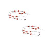 SHINEOFI 2 Pièces Chaîne de Téléphone Portable Perles Transparentes et Noires avec Pendentif Accessoire Multifonction Pratique et Élégant pour Smartphones et