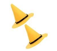 SHINEOFI 2 Pièces Chapeau de Sorcière Jaune en Feutre, Grand, à Pointe, | Costumes Épouvantail et Sorcier, Accessoire de Déguisement, Style Fantaisie, Confortable pour Garçon et Filles et Adultes