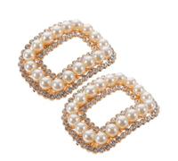 SHINEOFI 2 pièces Clips à Chaussures Strass pour Femmes Accessoires de Mariage Élégants avec Boucle Carrée Décoration Chic pour Talons et Chaussures Plates