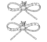 SHINEOFI 2 pièces Clips de Chaussures Élégants Strass avec Nœud Amovible Accessoires Femme pour Décoration Talons Hauts Brillants