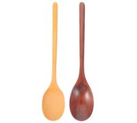 SHINEOFI 2 pièces Cuillères Bois Longues Japonaises Cuillères Multifonctions à Soupe avec Manche Lisse Ustensiles Résistants et Décoratifs pour Cuisine