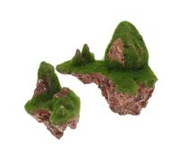 SHINEOFI 2 Pièces Décor Suspendu pour Aquarium Résine Pierres Flottantes avec Mousse Paysage pour Bassin à Poissons Betta Crevettes Poissons Rouges