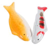 SHINEOFI 2 Pièces Décorations de Poissons de Jardin Ornement Flottant pour Aquarium Figurine Poisson en Céramique Jaune, Léger, Facile à Nettoyer, pour Bassin de Jardin et Baignoire