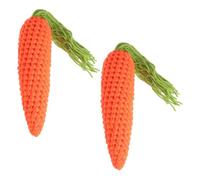 SHINEOFI 2 Pièces Décorations Pâques Carottes Crochetées Jouets Laine Faits Main Simulant Légumes pour Exposition