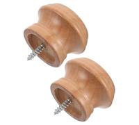 SHINEOFI 2 Pièces Embout de Tringle Bois Marron pour Rideaux, 1 Pouce 28 MM | Bois Massif, Finition Lisse sans Bavures, Vis M6, pour Tringles et Lits, Montage Facile