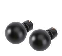 SHINEOFI 2 pièces Embouts de Tringle à Rideau Décoratifs Têtes Rondes Noires Accessoires de Fixation pour Barre de Rideau Adaptés pour Baie Vitrée et Montage sans Perçage Finition Élégante