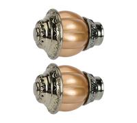 SHINEOFI 2 Pièces Embouts de Tringle à Rideaux Finition Antirouille Citrouille en Résine Dorée 28 Mm, Paire pour Décoration Intérieure Compatible Tringles à Voilage et Rideaux, Usage