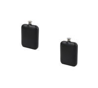 SHINEOFI 2 Pièces Flasque à Hanche Acier Inoxydable Noir Gourde Portable avec Couvercle Plat Étanche Flasque Whisky Carré pour Hommes et Femmes pour Voyage Randonnée et Plein Air