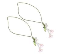SHINEOFI 2 Pièces Flower Tulip Bowknot Mobile Phone Charm Lanyard Small Kawaii Phone Strap For Women Teens Loss Wrist Chain Compatible With Cellphones And Car Decoration