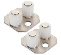 SHINEOFI 2 pièces Guide de Sol pour Porte Grange Nylon avec Double Inox Rail Inférieur Robuste pour Portes Coulissantes de Placard et Grange Installation Facile Au Sol Compatible et