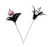 SHINEOFI 2 Pièces Halloween Branches Picks Skull And Plume Artificial Gothic Floral Stems Lightweight For Haunted House Party Centerpieces Indoor Outdoor Decor