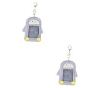 SHINEOFI 2 Pièces Joli Porte-Cartes de Voyage antivol Bloc épingle crédit Lui Etui Carte étui Carte Support de Carte Adorable Pochettes pour Cartes-clés Porte-Cartes en Peluche PVC Grey