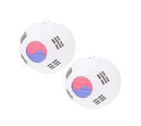 SHINEOFI 2 Pièces Lanternes Coréennes Décoratives Papier Lampes Suspendues Minimalistes pour Fêtes Mariages Nouvel an Chinois Dimensions Design Pliable Élégant