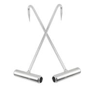 SHINEOFI 2 pièces Lot de Crochets Lève-couvercle Égout Métal Galvanisé Crochet Robuste Antirouille Épais pour Ouverture Regard Outil Compact pour Entretien Plomberie