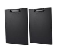SHINEOFI 2 pièces Lot de Porte-blocs Polyvalents Plastique Noir Planchette Pince pour Bureau Support Écriture et Porte-documents pour Réunion et École