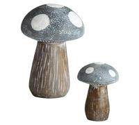 SHINEOFI 2 Pièces Lot de Statues Champignons Résine Décoration Jardin Intérieur et Extérieur Ambiance Romantique Grand et Petit