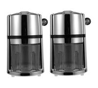 SHINEOFI 2 Pièces Machine à Glace Manuelle Portable avec Manivelle Broyeur et Râpe à Glace Inoxydable Durable pour Maison Bar Smoothies et Boissons Rafraîchissantes