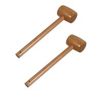 SHINEOFI 2 pièces Maillet Bois de Hêtre pour Fruits de Mer Lot de Marteau Crabes et Crustacés avec Poignée Ronde Ergonomique Outil Pratique pour Casser Coquilles et Cake Mallet pour