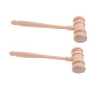 SHINEOFI 2 Pièces Marteau Juge Naturel Accessoire Costume Juge Décoratif Surface Lisse et Clair pour Jeux de Rôle et Décorations Judiciaires