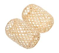 SHINEOFI 2 Pièces Mini Abat Jour Tissé Main Éclairage Doux et Portable Style pour Suspension et Lanterne de Plafond Rétro Naturel