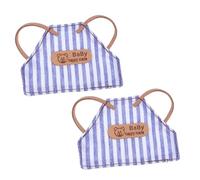 SHINEOFI 2 Pièces Mini Aprons for Dolls Plaid Striped Dollhouse Accessories Easy to Dress for Kitchen and Holiday Play