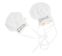 SHINEOFI 2 Pièces Mini Chef Hats for Dolls Cute Tiny Cooking Caps with Elastic Ribbon Fit Dollhouse Kitchen Decoration Plush Toy Accessories