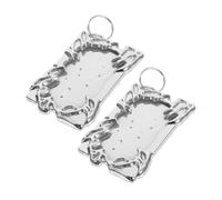 SHINEOFI 2 Pièces Mini Photo Frames Keychain Electroplated Plastic Irregular Card Holder For Family Pictures And Portraits Small Display Frame For Photocard Storage