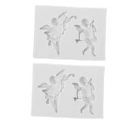 SHINEOFI 2 Pièces Moule en Silicone Figurine d'ange Musical pour Bricolage | Blanc, Réutilisable et Résistant la Chaleur, Finitions Précises pour Atelier