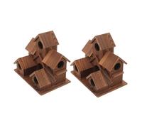 SHINEOFI 2 pièces Nichoir Bois Rustique pour Oiseaux Maison Extérieure Résistante Aux Intempéries Espace Confortable pour Nidification Décoration Jardin Patio Campagne