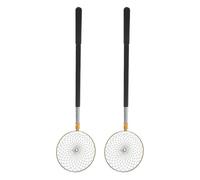 SHINEOFI 2 Pièces Panier à Œufs Extensible en Acier Inoxydable avec Poignée Antidérapante Noire, Outil de Récolte des Œufs pour Poulailler et Espaces Agricoles