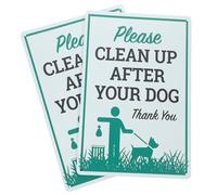 SHINEOFI 2 pièces Panneau Interdiction Déjections Canines Double Face Résistant Intempéries pour Jardin Cour Pelouse Décoration Drôle pour Amoureux des Chiens Lot