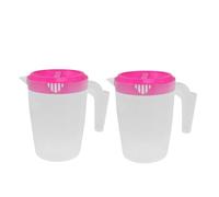 SHINEOFI 2 pièces Pichet à Eau Froide avec Couvercle pour Réfrigérateur Pichet Infuseur à Thé Glacé Carafe à Jus Réutilisable pour Maison et Restaurant