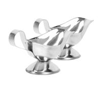 SHINEOFI 2 pièces Pichet Sauce Inox Acier Inoxydable Résistant pour Vinaigre et Jus Verseur Pratique pour Service à Table et Cuisine Polyvalente