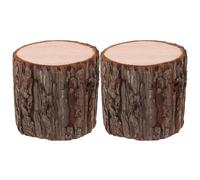 SHINEOFI 2 Pièces Piquet en Bois Creux Imitation Écorce de Sapin Marron, Léger et Rustique, Installation Rapide pour Allées de Cérémonie et Chemins en Pierre