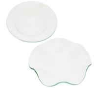 SHINEOFI 2 Pièces Plat en Verre Résistant Chaleur pour Chauffe-Cire Multifonction, Remplacement pour Essentielle, pour Lampe D'aromathérapie et Fonte de Cire