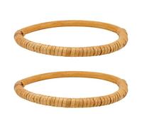 SHINEOFI 2 pièces Poignées Rotin Rondes Tressées Main Accessoires de Remplacement pour Sacs DIY Poignées Élégantes pour Sacs à Main et Valises Lot