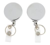 SHINEOFI 2 pièces Porte Badge Rétractable avec Clip Ceinture et Anneau Porte Clés pour Cartes Identité Stockage de Cartes de Visite