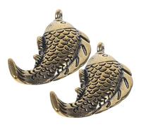 SHINEOFI 2 pièces Porte-clés Carpe Laiton Pendentif Créatif Léger et Portable Bijou Décoratif pour Clés Accessoire Original et Élégant